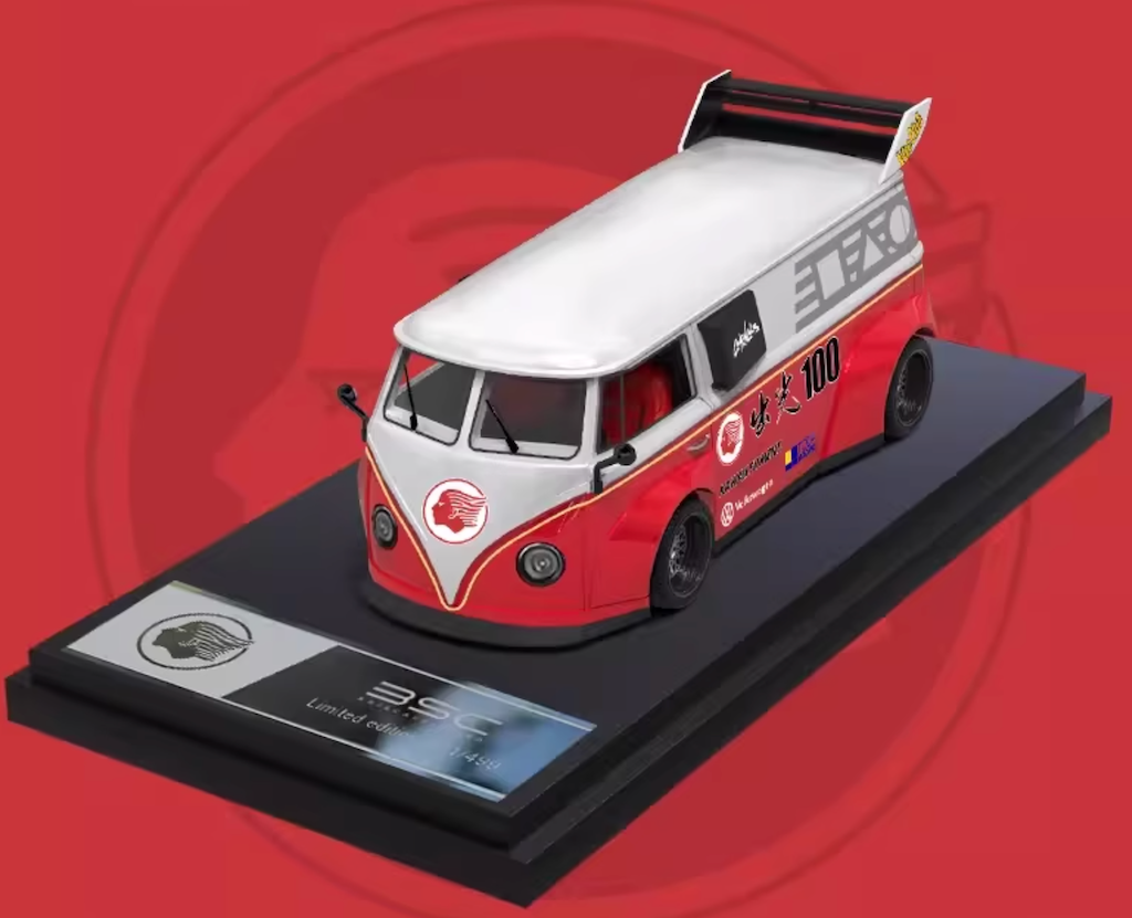 BSC 1:64 VW T1 Civic FD2 GR86 Flatbed Trailer Figure Model Diecast Metal Car
