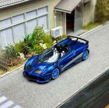Load image into Gallery viewer, CM 1:64 Blue Carbon Huayra Tricolore Convertible Model Diecast Metal Car New Collection
