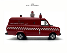 Load image into Gallery viewer, 1:76 Red Transit MK2 London Fire Brigade Mini Van Model Diecast Metal Car New Collection
