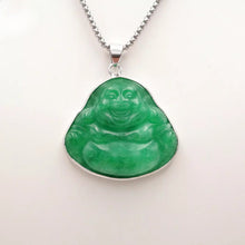 Load image into Gallery viewer, Nature Jade Laughing Budha Pendant Necklace Gift Jewelry charm Blessing Lucky S
