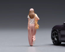 Load image into Gallery viewer, 1:64 Painted Figure Model Miniature Resin Diorama Toy Sand Pink Cap Girl Walking
