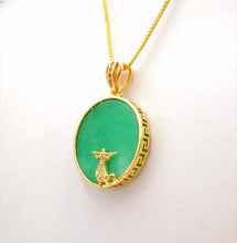 Load image into Gallery viewer, Nature Jade Peace Round Pendant Necklace Gift Jewelry charm Blessing Jewelry new
