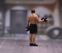 Load image into Gallery viewer, 1:64 Painted Figure Model Miniature Resin Diorama Scene Sand Gym Man Exercise
