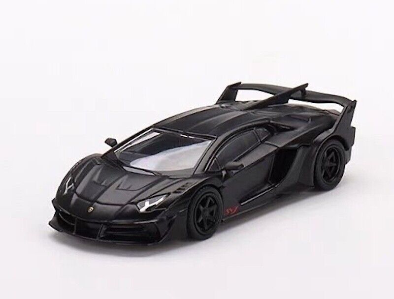 MINIGT 1:64 Black Aventador GT EVO WORKS Racing Sport Model Toy Metal Car 502