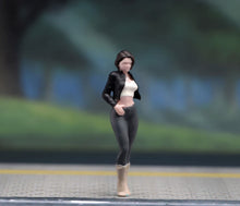 Load image into Gallery viewer, 1:64 Painted Figure Model Miniature Resin Sand Cool Girl Pretty Lady in Black
