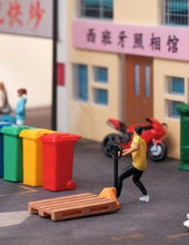 Load image into Gallery viewer, 1:64 Painted Figure Mini Model Miniature Resin Diorama Worker Man Pulling Cart
