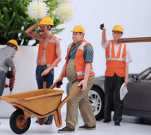 Load image into Gallery viewer, 1:24 Painted Figure Model Miniature Resin Construction Workers Builders Men Set
