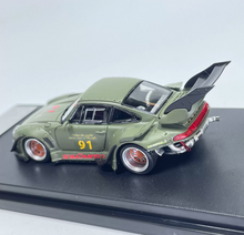 Load image into Gallery viewer, SW 1:64 Matte Green RWB 911 993 #91 Big Spoiler Model Diecast Metal Car New Collection
