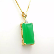 Load image into Gallery viewer, Nature Jade Green Plaque Pendant Necklace Gift Jewelry charm Blessing Lucky g
