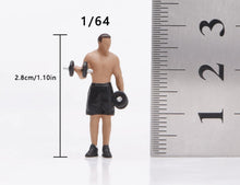 Load image into Gallery viewer, 1:64 Painted Figure Model Miniature Resin Diorama Scene Sand Gym Man Exercise
