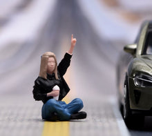 Load image into Gallery viewer, 1:64 Painted Figure Model Miniature Resin Sand Sitting Posture Girl Biya Lady
