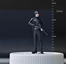 Load image into Gallery viewer, 1:64 Painted Figure Mini Model Miniature Resin Diorama Sand SWAT Policeman Toy
