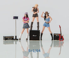 Load image into Gallery viewer, 1:64 Painted Figure Model Miniature Resin Diorama Scene Super Star Singers Girl
