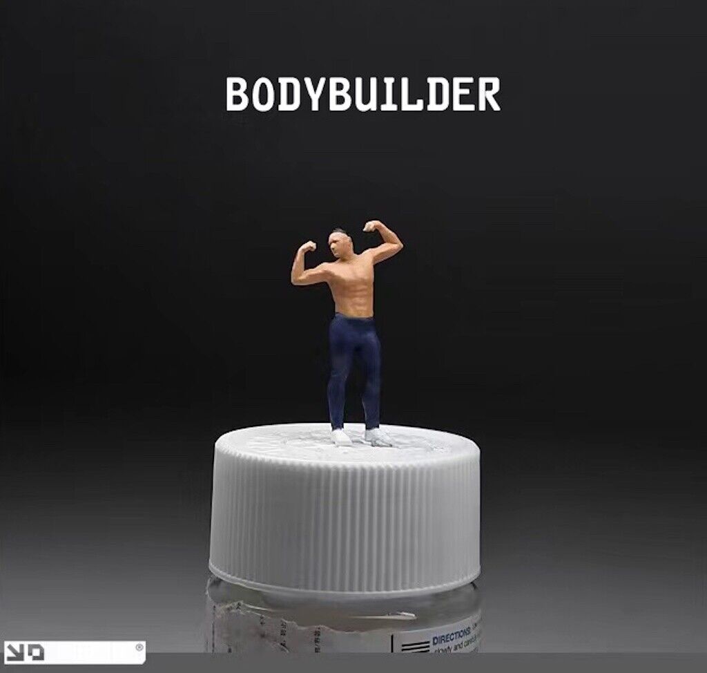 1:64 Painted Figure Mini Model Miniature Car Scenes Resin Toy Muscle Fitness Man