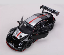 Load image into Gallery viewer, Bburago 1:24 Black Silver 911 GT3 R Sports Open Model Diecast Metal Car New Collection

