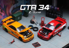 Load image into Gallery viewer, TM 1:64 Skyline GTR R34 Z-Tune NFS Figure Sports Model Diecast Metal Car New Collection
