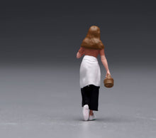 Load image into Gallery viewer, 1:64 Painted Figure Model Miniature Resin Beauty Walking Lady Holding Drink Girl
