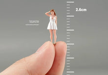Load image into Gallery viewer, 1:64 Painted Figure Model Miniature Resin Diorama Sand White Skirt Pretty Lady
