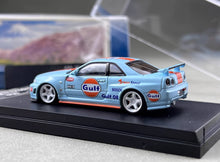 Load image into Gallery viewer, Fuji 1:64 Blue Gulf Skyline GTR R34 Z-Tune Sports Model Diecast Metal Car New Collection
