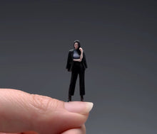 Load image into Gallery viewer, 1:64 Painted Figure Model Miniature Resin Diorama Toy Sand Cool Lady Black Suit
