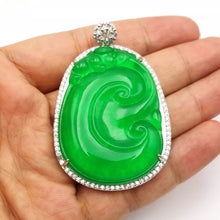 Load image into Gallery viewer, Nature Jade Cloud Fortune Pendant Necklace Gift Jewelry charm Blessing Lucky
