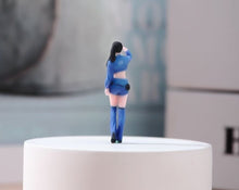 Load image into Gallery viewer, 1:64 Painted Figure Model Miniature Resin Diorama Car Model Lady Sand Hot Blue
