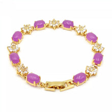 Load image into Gallery viewer, Nature Jade Beaded Bracelet Jewelry Blessing Lucky Fortune Gift For Her Purple a
