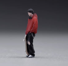 Load image into Gallery viewer, 1:64 Painted Figure Model Miniature Resin Sand Boy with Skate Board in Red Cool
