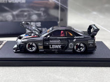 Load image into Gallery viewer, SW 1:64 Black Carbon Skyline GTR ER34 LBWK #8 Sports Model Diecast Metal Car
