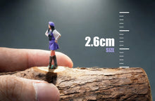 Load image into Gallery viewer, 1:64 Painted Figure Model Miniature Resin Diorama Sand Stand Purple Dress Girl
