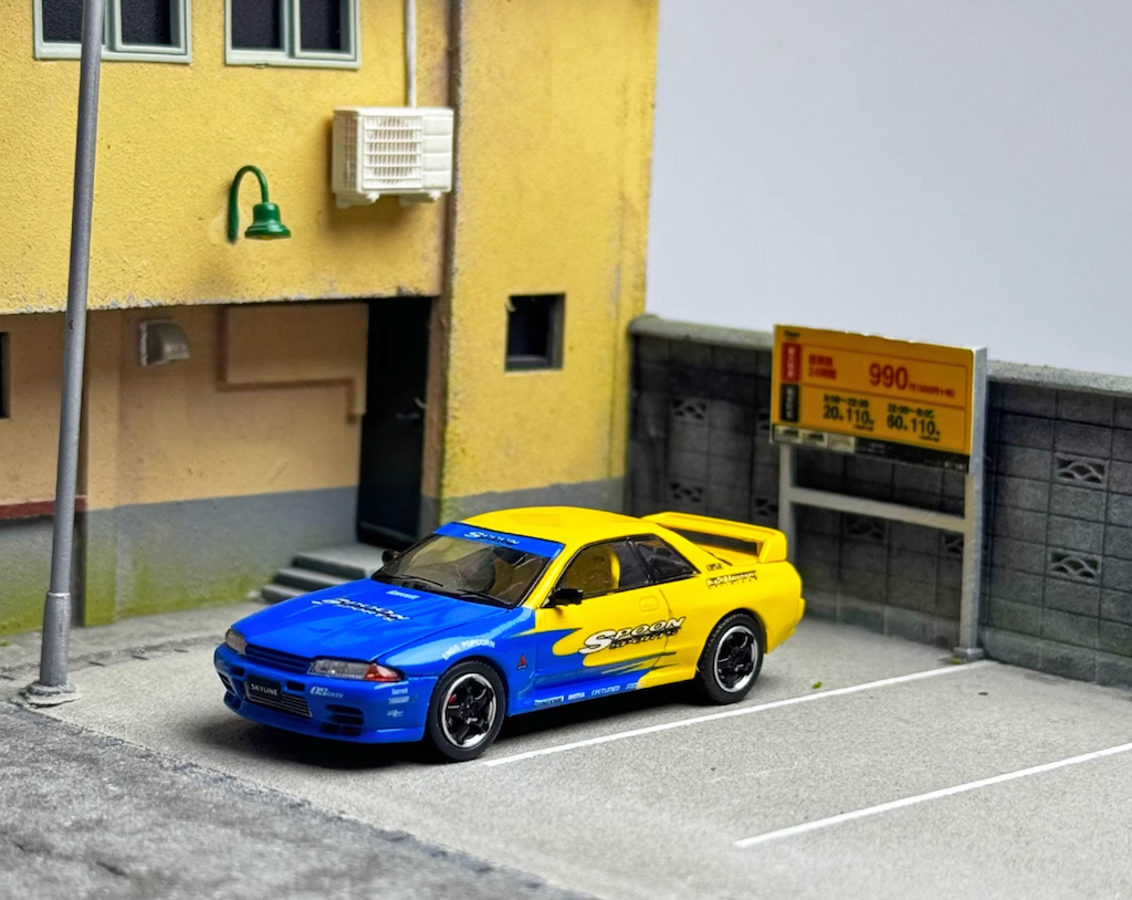 Spoon Gtr Racing TM 1:64 JDM Skyline GTR R32 Spoon Racing Sports Model Diecast Metal Ca ...