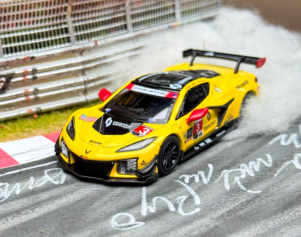 MINIGT 1:64 Yellow Corvette Z06 GT3 #3 2024 ISMA Model Diecast Metal Car New Collection