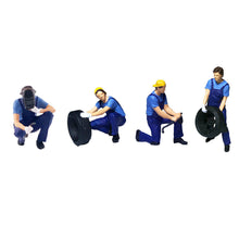 Load image into Gallery viewer, 1:64 Painted Figure Mini Model Miniature Resin Diorama Car Repairman Repair Blue
