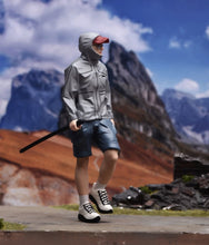 Load image into Gallery viewer, 1:24 Painted Figure Model Miniature Resin Diorama Scene Hiking Climber Man Hike

