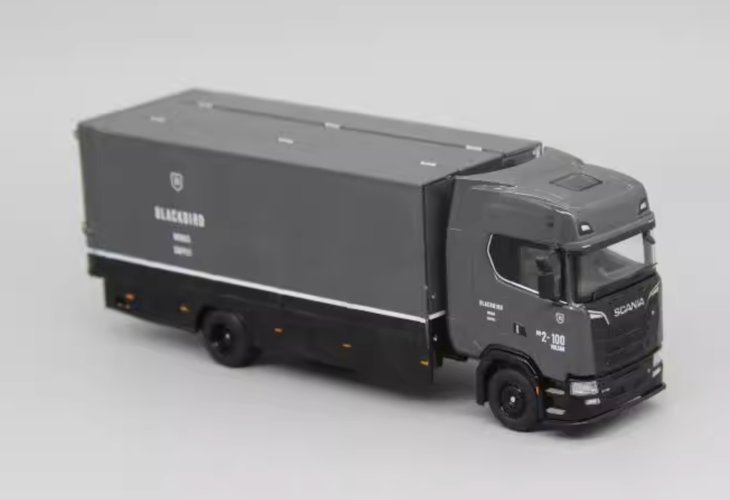 GCD 1:64 Grey Scania S730 Enclosed Double Deck Tow Truck Model