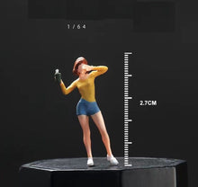 Load image into Gallery viewer, 1:64 Painted Figure Mini Model Miniature Car Scenes Resin Toy Posing Girl Lady

