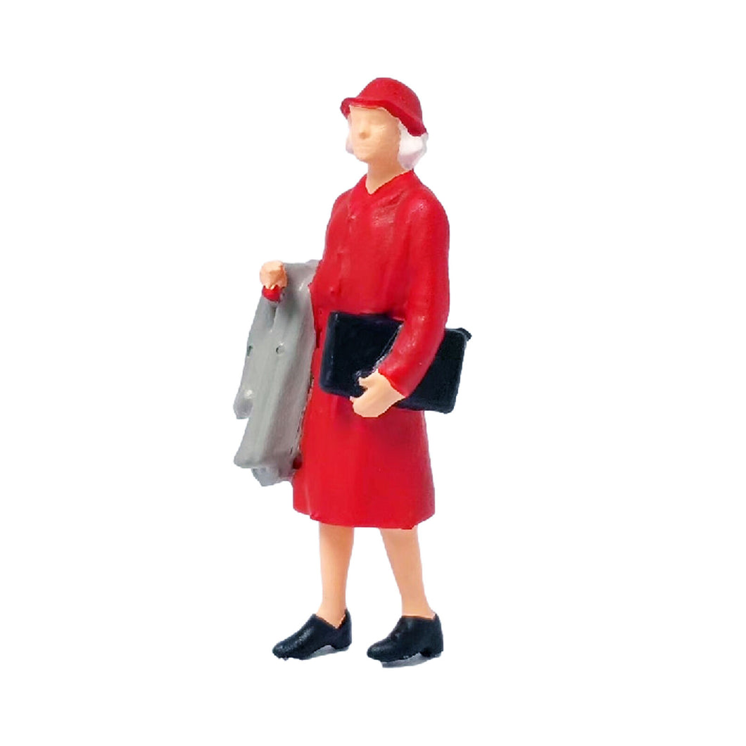 1:64 Painted Figure Mini Model Miniature Resin Diorama Sand People Red Suit Lady