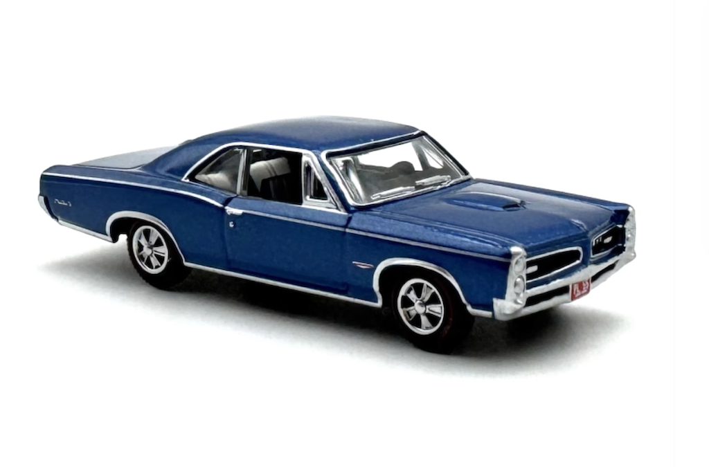 1:87 Blue 1966 Pontiac GTO Muscle Classic Sports Model Diecast Metal Car New Collection