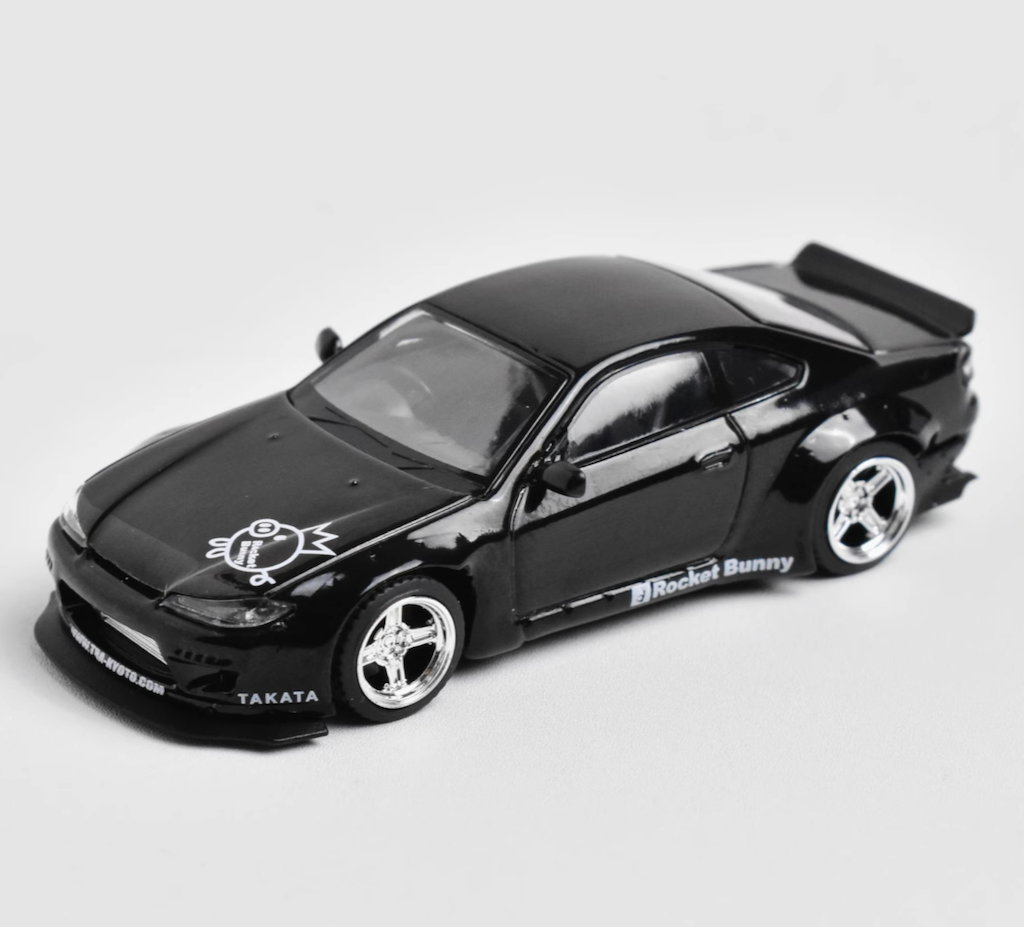 MINIGT 1:64 JDM Black Silvia S15 Rocket Bunny Sports Model Diecast Metal Car