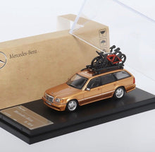 Load image into Gallery viewer, Mortal 1:64 Gold S124 E300 Wagon Roof Bike Model Diecast Metal Car New
