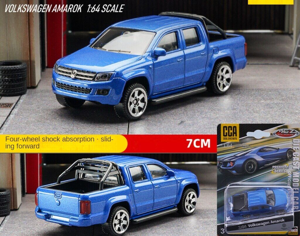 CCA 1:64 Blue Amarok Pickup Truck Model Toy Diecast Metal Car BN
