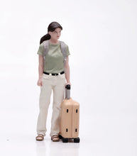 Load image into Gallery viewer, 1:24 Painted Figure Model Miniature Resin Diorama Sand Woman Luggage Backpack
