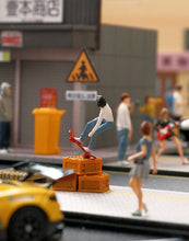 Load image into Gallery viewer, 1:64 Painted Figure Mini Model Miniature Resin Diorama Skateboarding Girl Sand New Scene
