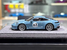 Load image into Gallery viewer, 1:64 DPM Blue 911 992 ST #63 Sports Model Diecast Resin Car New Collection
