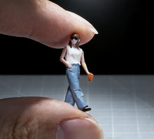 Load image into Gallery viewer, 1:64 Painted Figure Mini Model Miniature Car Scenes Resin Sand Diorama Cool Girl
