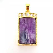 Load image into Gallery viewer, Nature Jade Purple Plaque Pendant Necklace Gift Jewelry charm Blessing Lucky New
