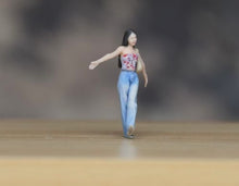 Load image into Gallery viewer, 1:64 Painted Figure Model Miniature Resin Diorama Sand Beauty Girl Lady Denim
