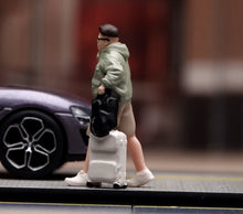 Load image into Gallery viewer, 1:64 Painted Figure Model Miniature Resin Sand Diorama Man Suitcase Passenger
