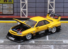 Load image into Gallery viewer, SW 1:64 Yellow JDM Skyline GTR ER34 LBWK #5 Sports Model Diecast Metal Car New
