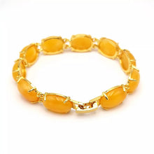Load image into Gallery viewer, Nature Jade Beaded Bracelet Jewelry Blessing Lucky Fortune Gift For Her Yellow b
